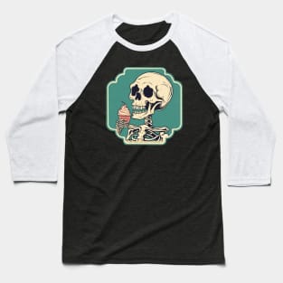 Skeleton ice cream Baseball T-Shirt
